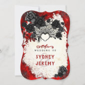 Invitation Halloween gothique foncé Coeur Mer Bracket (Devant)