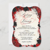 Invitation Halloween gothique foncé Coeur Mer Bracket (Dos)