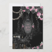 Invitation Halloween gothique Pink Black Princesse Quinceaner (Dos)