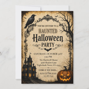 Invitation Halloween gothique vintage
