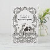 Invitation Halloween gothique vintage pour adultes (Debout devant)