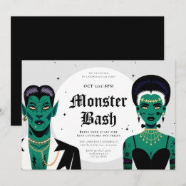 Invitation Halloween Goths Frankenstein Monster Bash
