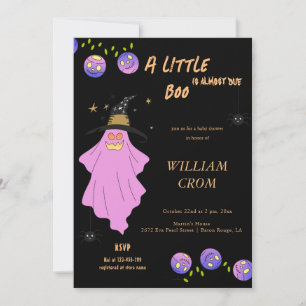 Invitation Halloween Gradient Ghost Crâne Garland Baby shower
