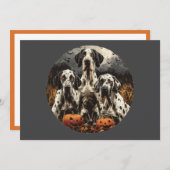Invitation Halloween Great Dane Dogs Jack-o'-lantern (Devant / Derrière)