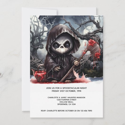 Invitation Halloween Grim Reaper (Devant)
