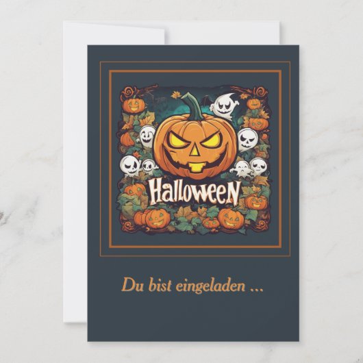 Invitation Halloween : Gros citrouille - (Devant)