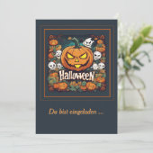 Invitation Halloween : Gros citrouille  -  (Debout devant)