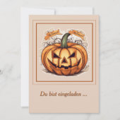 Invitation Halloween : grosse citrouille (Devant)