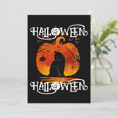 INVITATION HALLOWEEN HALLOWEEN CHAT CITROUILLE NOIRE (Debout devant)