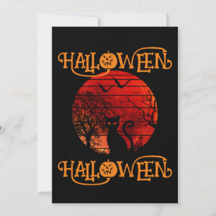 INVITATION HALLOWEEN HALLOWEEN CHAT NOIR ÉPRAVANTABLE CHAUVES