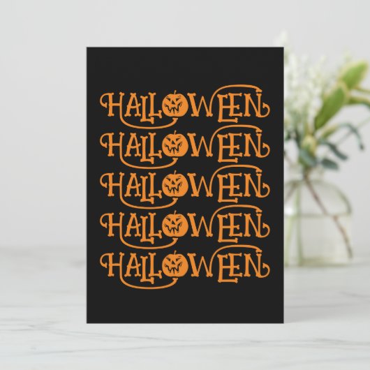 INVITATION HALLOWEEN HALLOWEEN TYPOGRAPHIE (Debout devant)