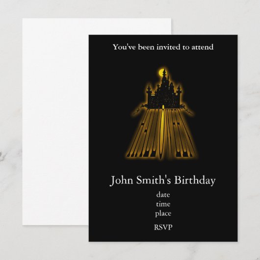 Invitation Halloween hanté (Devant / Derrière)