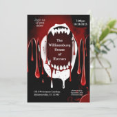 Invitation Halloween hanté par l'horreur des vampires (Debout devant)