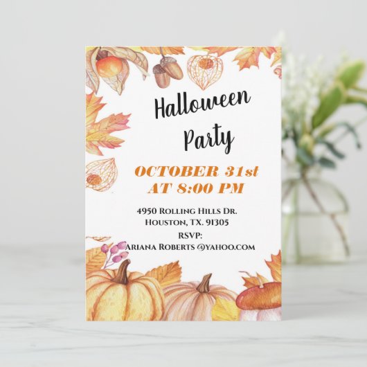 Invitation Halloween Harvest (Debout devant)