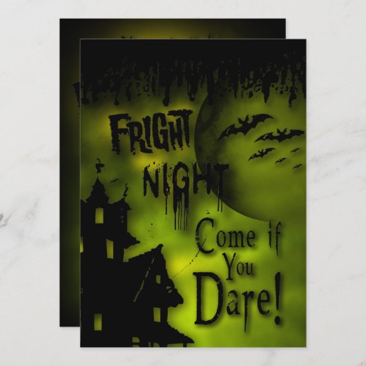 Invitation Halloween Haunted Building (Devant / Derrière)