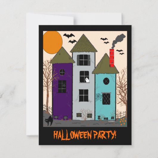 Invitation Halloween Haunted House Party (Devant)