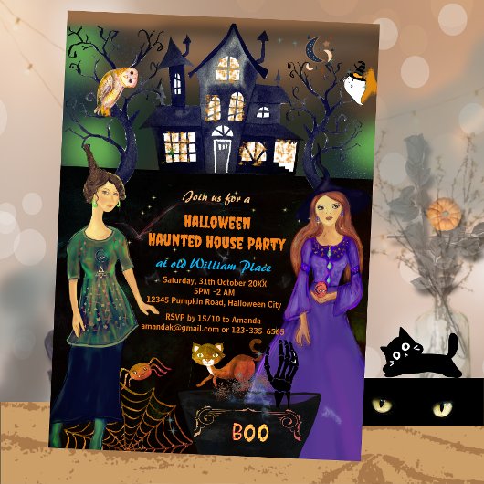INVITATION HALLOWEEN HAUNTED HOUSE PARTY