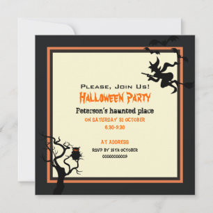 Invitation Halloween Haunted Place Carré d'invitation