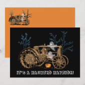 Invitation Halloween Haunween Haunted Hay Ride Ferme Tracteur (Devant / Derrière)
