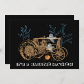 Invitation Halloween Haunween Haunted Hay Ride Ferme Tracteur (Devant / Derrière)