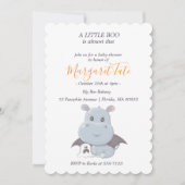 Invitation Halloween Hippopotamus Little Boo Baby shower (Devant)