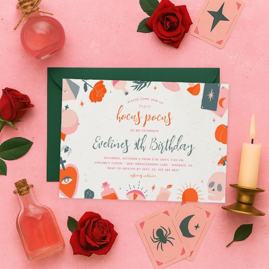 Invitation Halloween Hocus Pocus Witch Anniversaire Invitatio