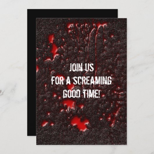 Invitation Halloween Horreur Roadkill (Devant / Derrière)