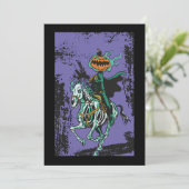 Invitation Halloween Horreur Skeleton Cowboy équitation Horlo (Debout devant)