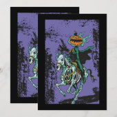 Invitation Halloween Horreur Skeleton Cowboy équitation Horlo (Devant / Derrière)