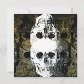 Invitation Halloween Horror - 3 Skulls Graffiti Burst (Devant)