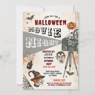 Invitation Halloween Horror Film de nuit Vampires effroi