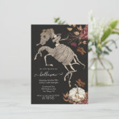 Invitation Halloween Horse Floral Dark & Moody (Debout devant)
