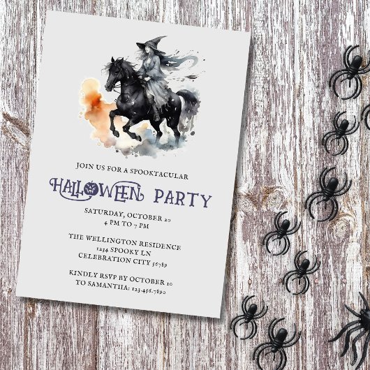 Invitation Halloween Horse sorcière Éffrayante Equestrio