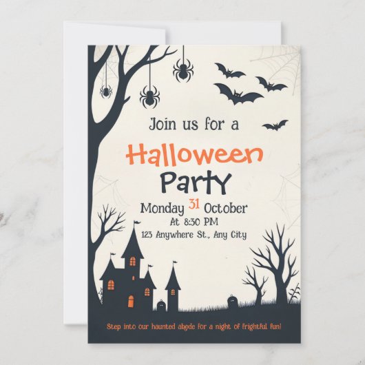 Invitation Halloween House Party (Devant)