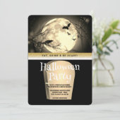 Invitation Halloween Imaginaire gothique Lune (Debout devant)