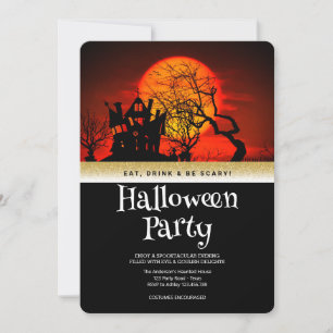 Invitation Halloween Imaginaire gothique Lune