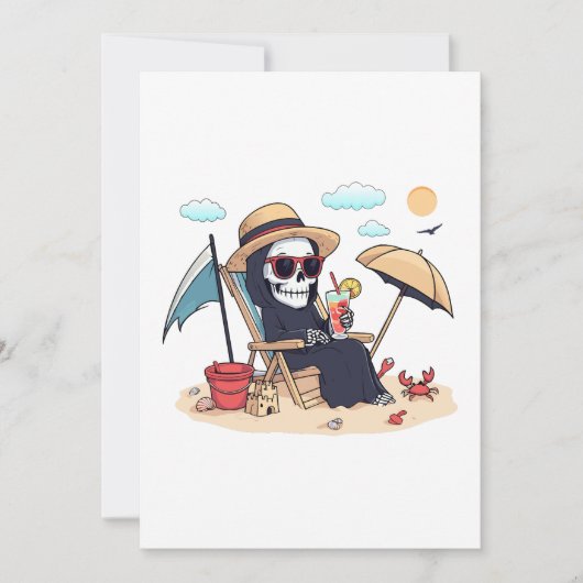 Invitation Halloween in Summer – Grim Reaper on the Beach (Devant)