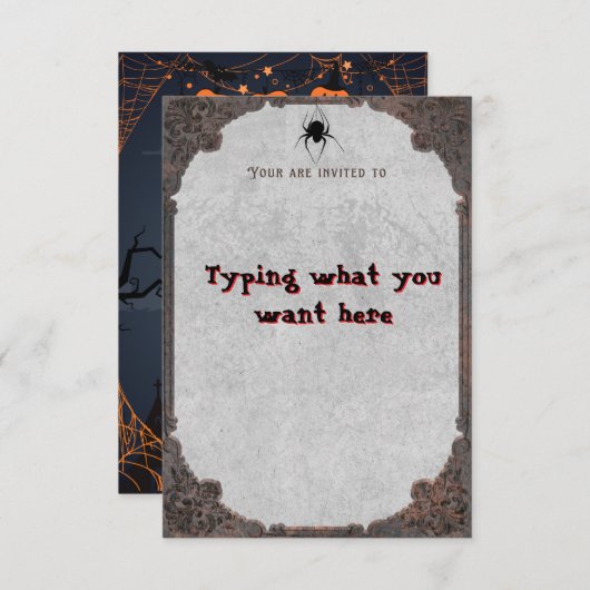 Invitation Halloween/Invitation (Devant / Derrière)