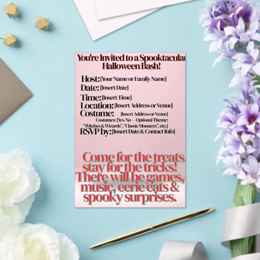 Invitation Halloween Invitation Acrylique (Insitu (Mariage))