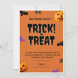 Invitation halloween invitations, Trick or Treat