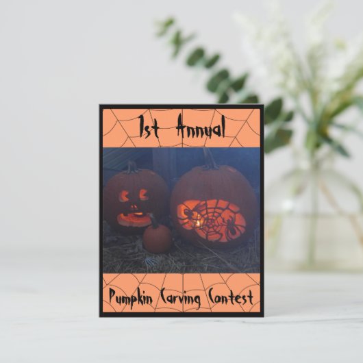 Invitation Halloween Jack-O-Lantern - (Debout devant)