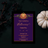 Invitation Halloween Jack-o-lanterne effrayant | Noir
