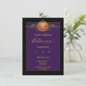 Invitation Halloween Jack-o-lanterne effrayant | Noir (Debout devant)