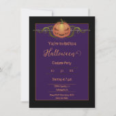 Invitation Halloween Jack-o-lanterne effrayant | Noir (Devant)