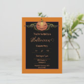 Invitation Halloween Jack-o-lanterne effrayant | Orange (Debout devant)