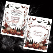 Invitation Halloween Jack O Lanterns Soirée de la Citrouille 