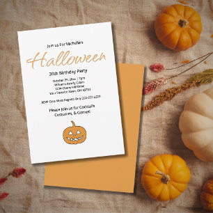 Invitation Halloween Jack O'Lantern 30e fête d'anniversaire