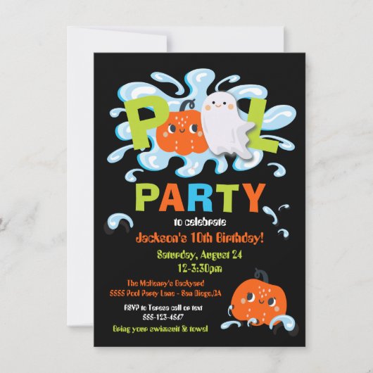Invitation Halloween Jeudi Piscine (Devant)