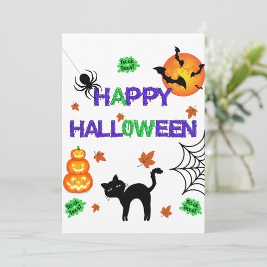 Invitation Halloween joyeux (Debout devant)