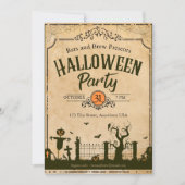 Invitation Halloween Juste une petite fête Éffrayante (Devant)